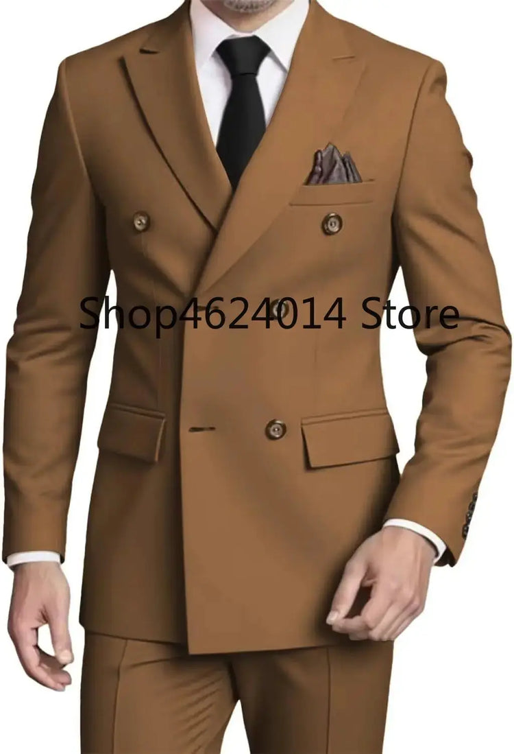 Suits for Men Slim Fit 2 Piece, Mens Double Breasted Suit Tuxedo for Men Wedding Business Prom Formal Suits SHOPEZRA L.L.C.