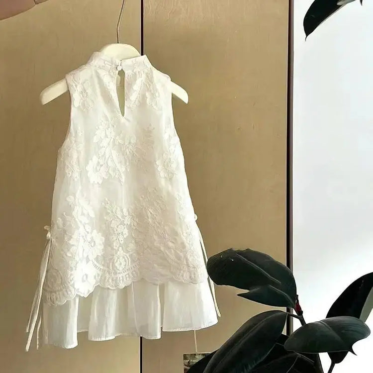 Cheongsam Dress for Baby Girls Chinese Style Cheongsam Dress New Summer Vest Dress Summer Dress Children&
