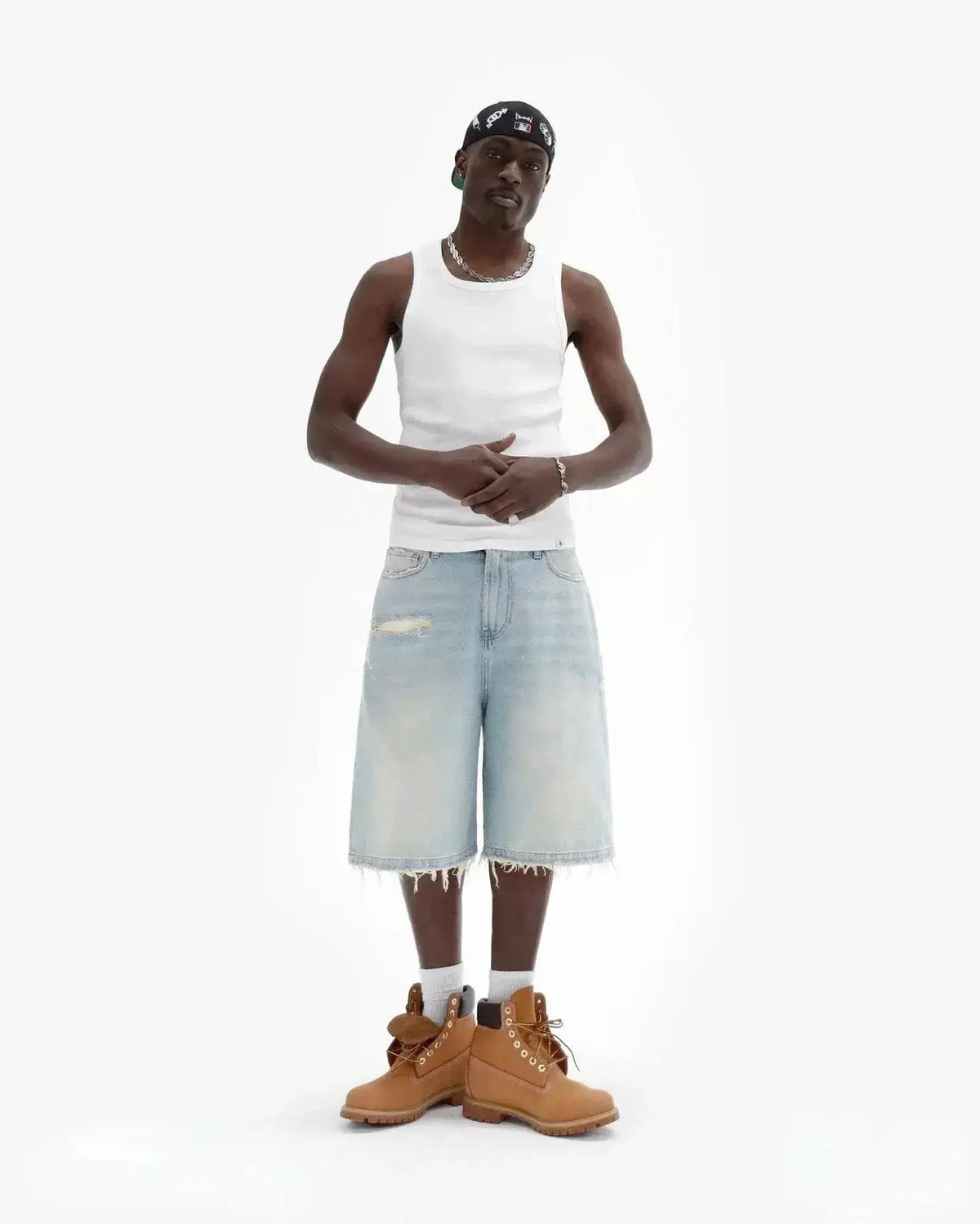 Y2k Black Punk Wash Baggy Work Shorts Men Women Summer Hip Hop Ripped Hole Denim Shorts Raw Edge Casual Jorts Streetwear by Dropshipman