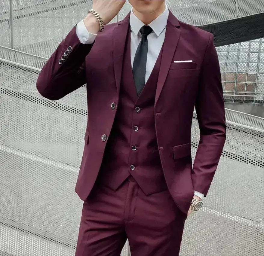 Suit (Blazer+ Vest + Trousers) Men&