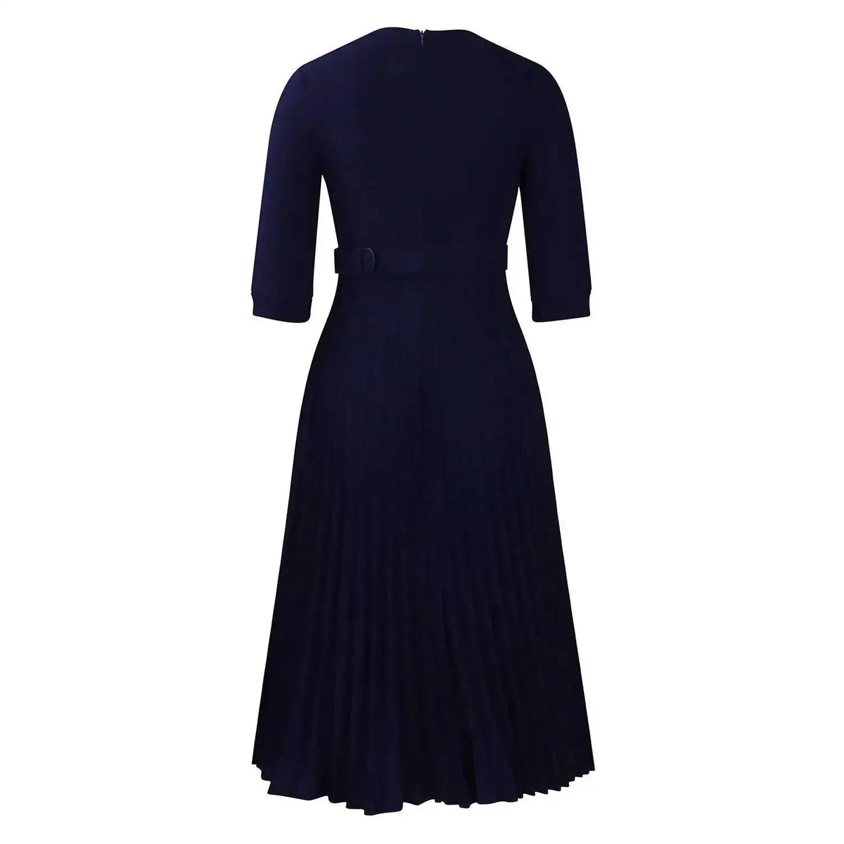 Elegant Office Ladies Dresses 2024 Autumn Fall Notched Collar Half Sleeve Belt Waisted Mid Calf Female Birthday Party Dress Midi by Dropshipman