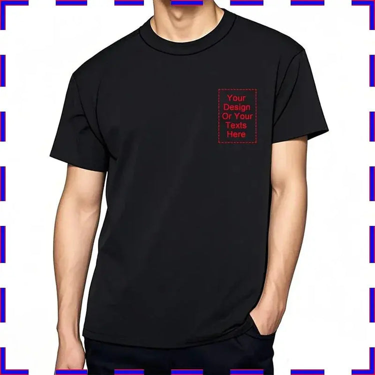 Customized Tee Shirt Your Text Here Premium Cotton Comfortable Men Tshirt Bigger Size O Neck Fashion Perfect Gift summer tees SHOPEZRA L.L.C.