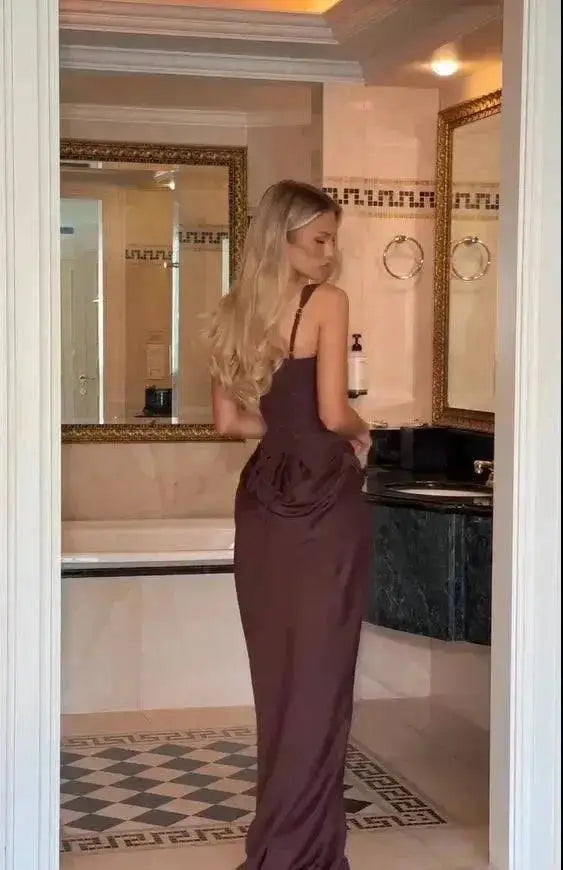 Women Square-neck Halter Mini Dress Sexy Pleated Sleeveless Backless High Waist Bodycon Dresses 2026 New Fashion Party Robes by Dropshipman