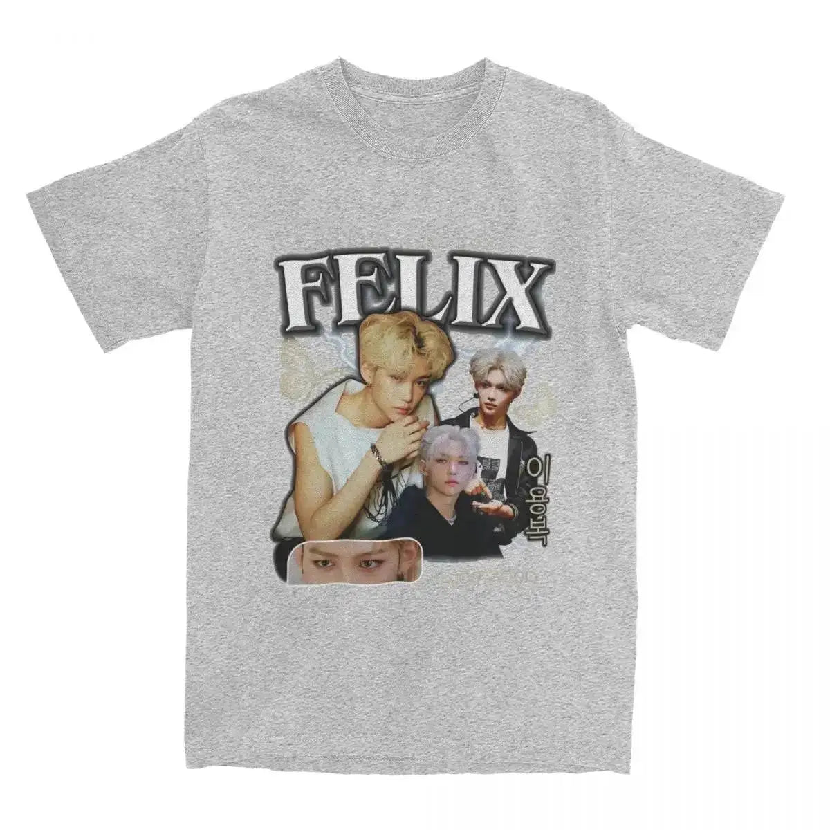 Men FELIX Korean Kpop Singer T Shirts Idol Cotton Clothing Summer Vintage Short Sleeve T-Shirt O Neck Harajuku Tshirt by Dropshipman