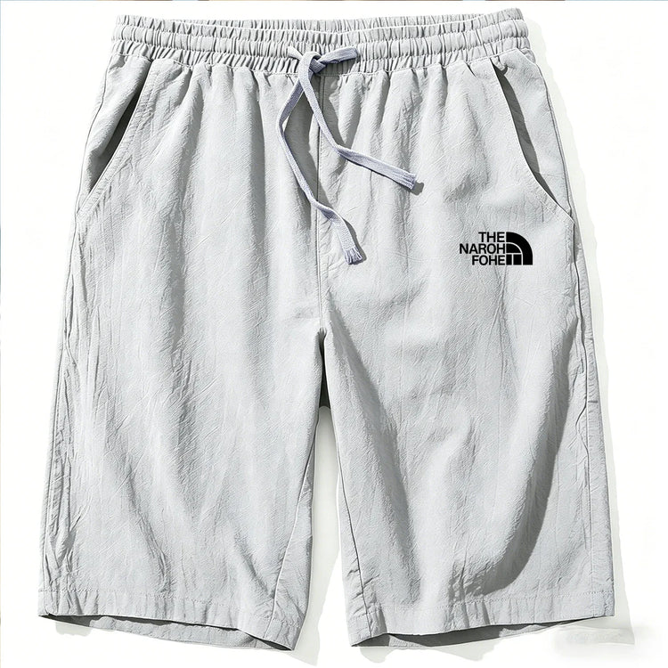 Men Cotton Linen Shorts Summer Lightweight Breathable Casual Beach Style Shorts Basic Solid Color Sweatpants Elastic Waist SHOPEZRA L.L.C.