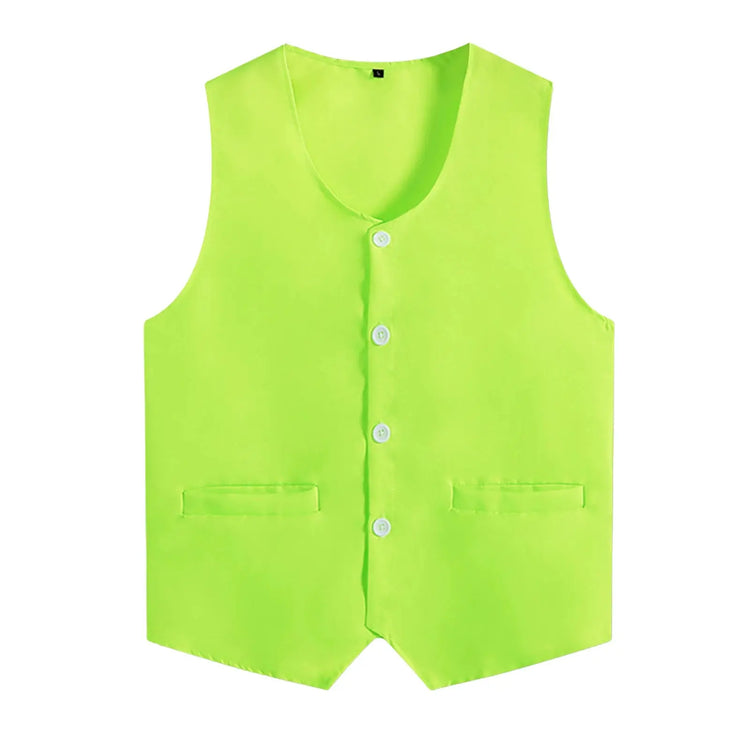 Kids Boys Girls Button Volunteer Vest Solid Color V Neck Sleeveless Waistcoat Volunteers School Camp Activities Uniform SHOPEZRA L.L.C.