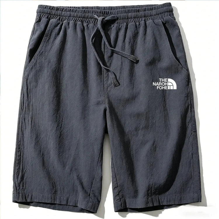 Men Cotton Linen Shorts Summer Lightweight Breathable Casual Beach Style Shorts Basic Solid Color Sweatpants Elastic Waist SHOPEZRA L.L.C.