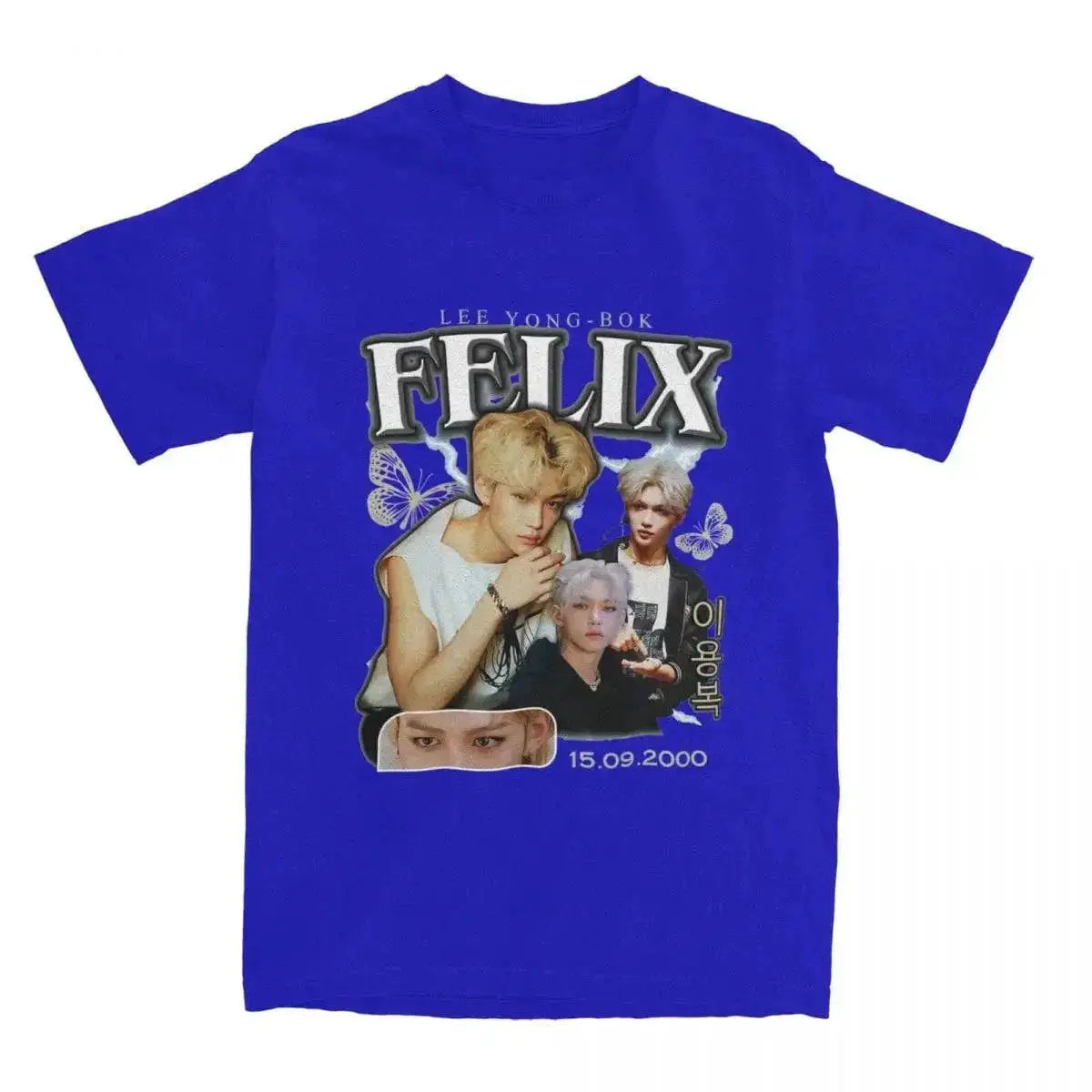 Men FELIX Korean Kpop Singer T Shirts Idol Cotton Clothing Summer Vintage Short Sleeve T-Shirt O Neck Harajuku Tshirt by Dropshipman