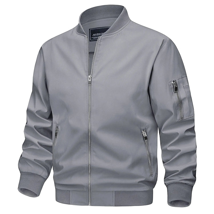TACVASEN Spring Fall Thin Bomber Jackets Mens Jacket Lightweight Casual Windbreaker Zip Pockets Coats Biker Outwear Outdoor Male SHOPEZRA L.L.C.