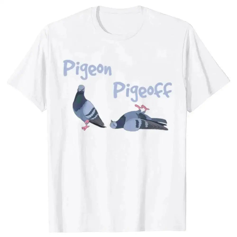 Pigeon Pigeoff Bird Birdwatcher Birdwatching T-shirt Cute Funny Graphic T-shirt Men Tshirt Cotton Loose Oversized T Shirt by Dropshipman