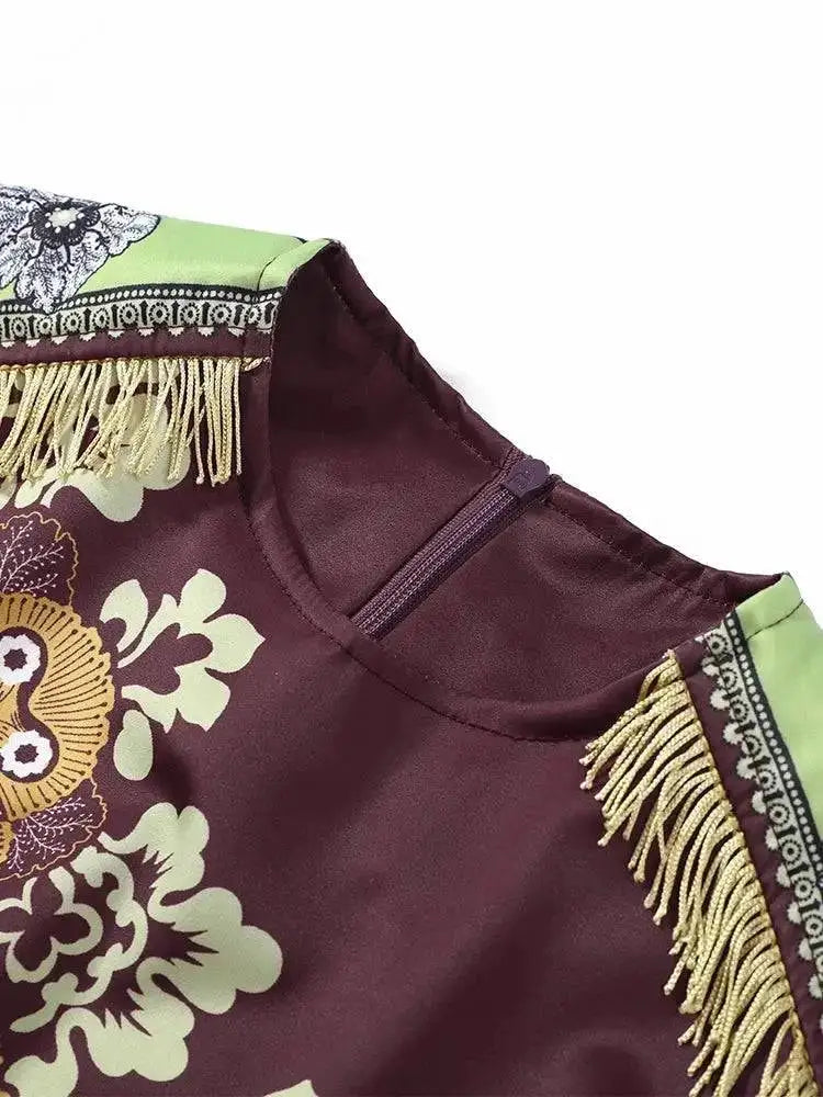 Fashion Tassel Patchwork Floral Printed Dresses Elegant Sleeveless Female Irregular Dresses 2026 Summer Lady Beach Party Robes by Dropshipman