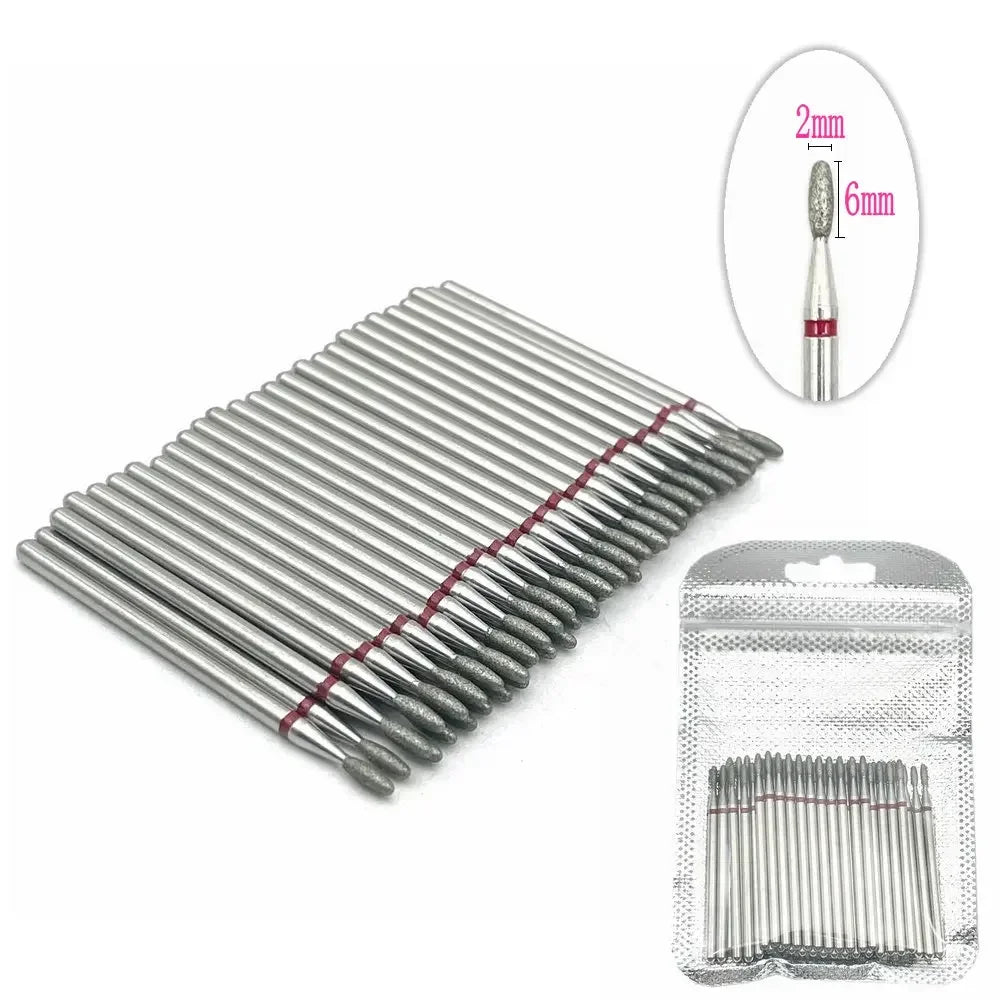 50pc Diamond Nail Drill Cuticle Clean Bit Set Milling Cutter for Manicure Electric Bits Accessories Dead Skin Remove Tool