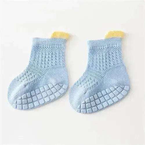 3pairs/lot RAISE 6 Colored Non-slip Baby Girl Sock Breathable Thin Infant Girl Cotton Socks Kids Mesh Socks Children&