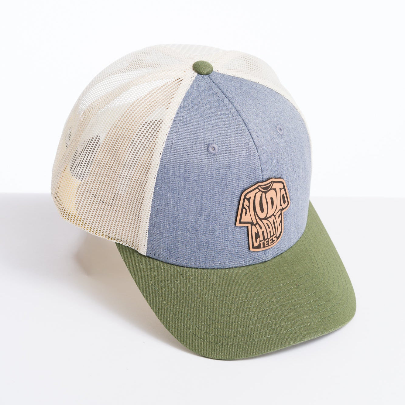 Studio Chane Leather Patch Trucker Hat