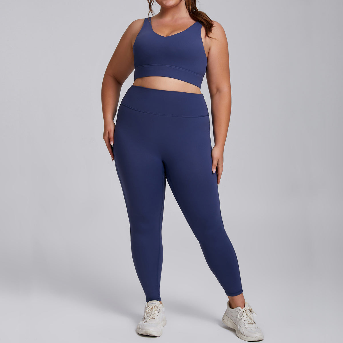 Womens Plus Size High Elastic Yoga Fitness Suit