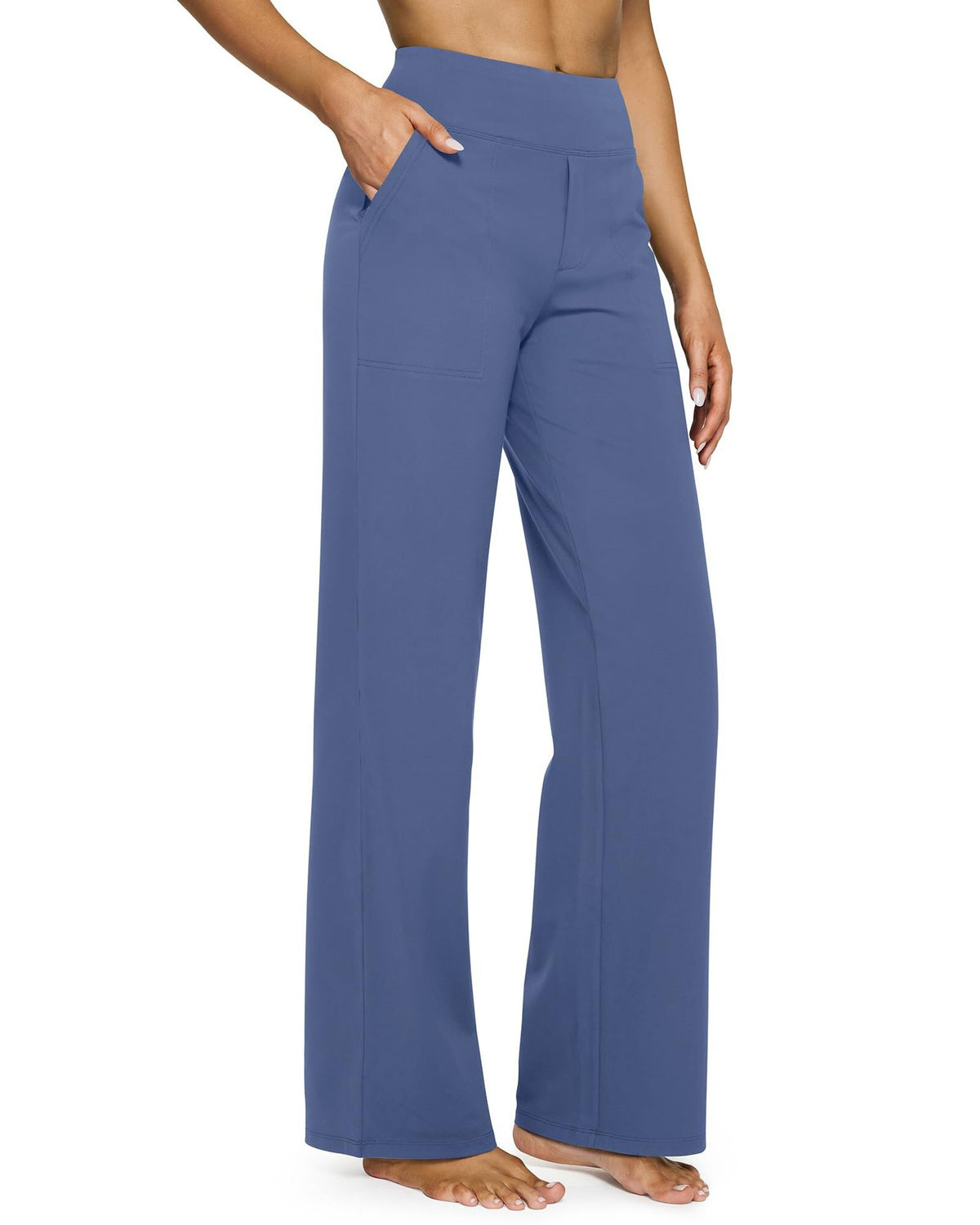 Casual High-Waisted Straight Pants Loose Pocket Yoga Pants
