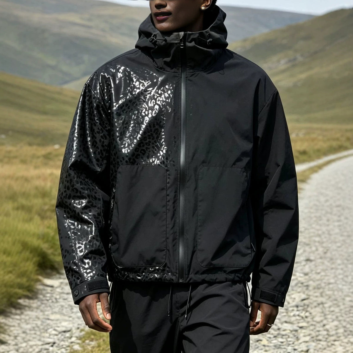 Color Changing Leopard Print Windbreaker