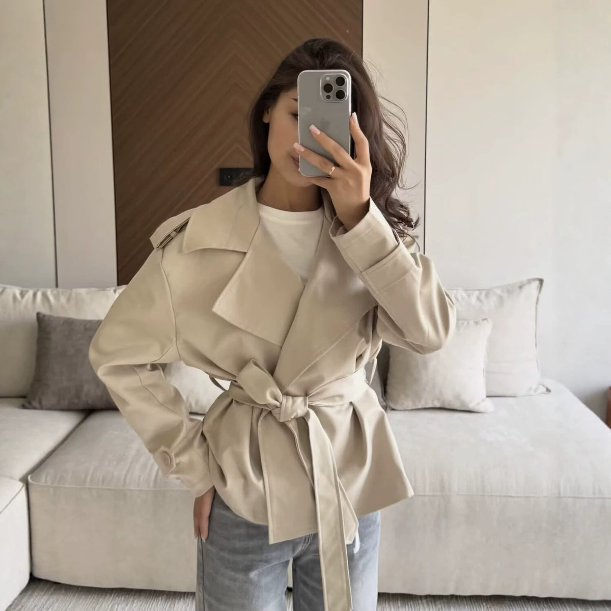 Short coat trench coat