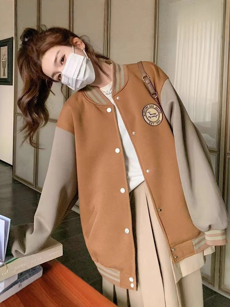 Retro Loose Fit Baseball Jacket
