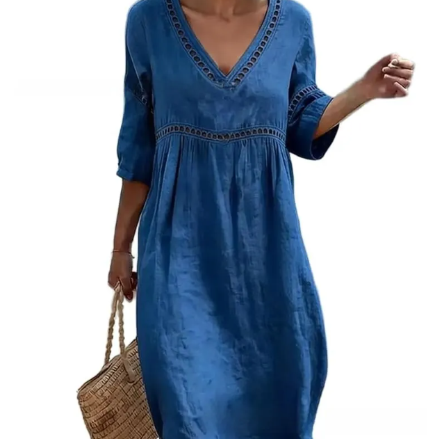 Women Summer Bohemian Lantern Sleeve Long Dress