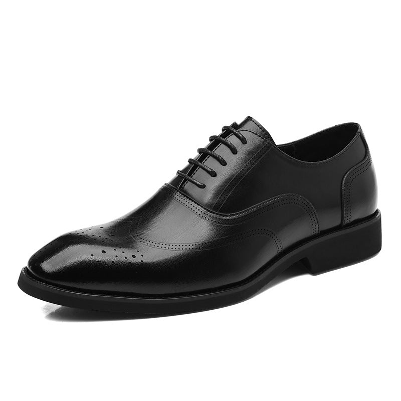 Mens Pointed Toe Derby Brogue Shoes