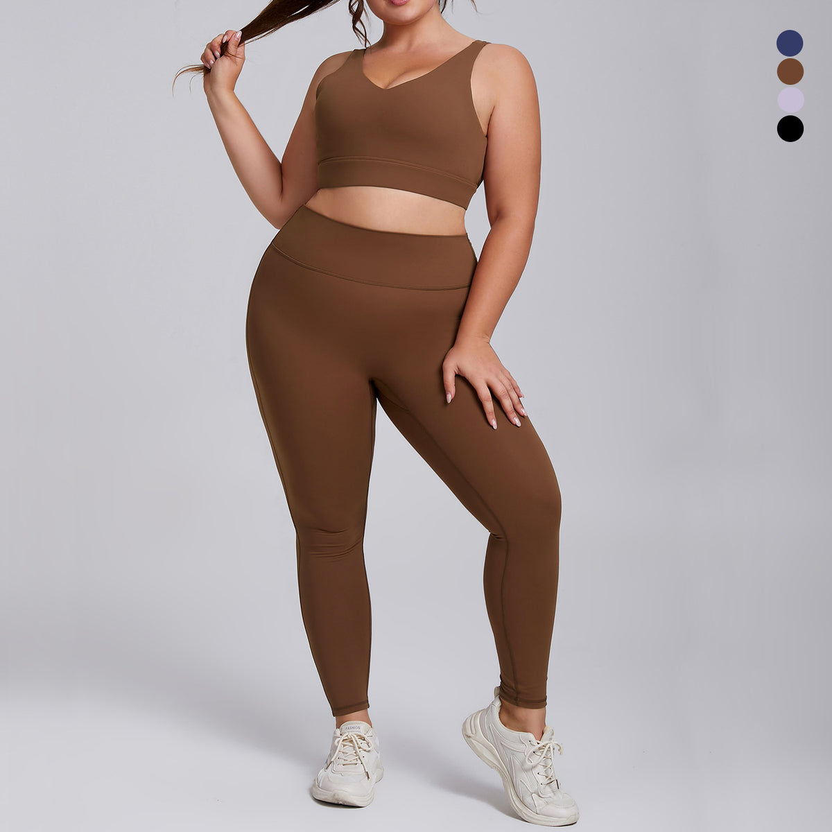 Womens Plus Size High Elastic Yoga Fitness Suit