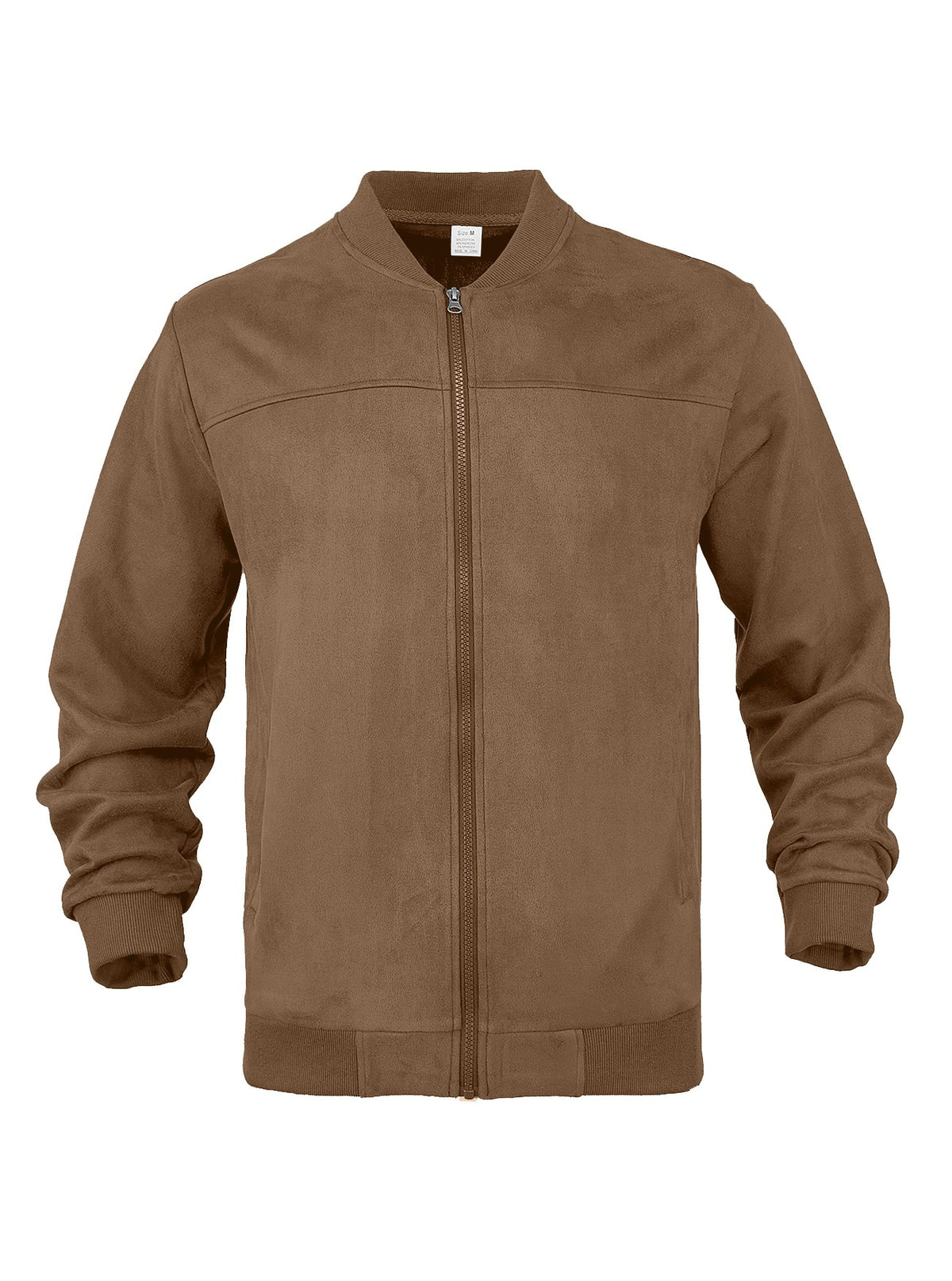 Mens Suede Stand Collar Zipper Jacket