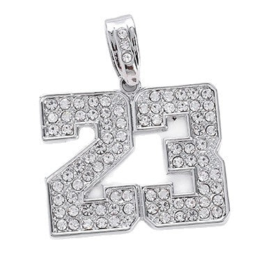 Digital 23 Pendant Necklace Hip Hop Alloy Jewelry