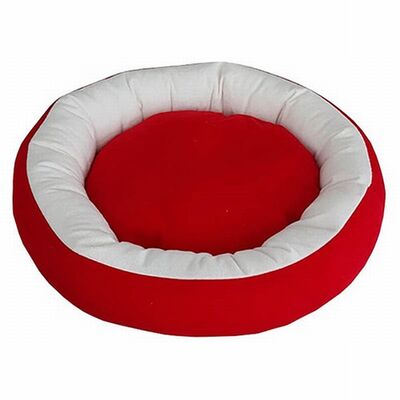 Bedspet Donut Pet Bed for Cats & Small Dogs Red & White