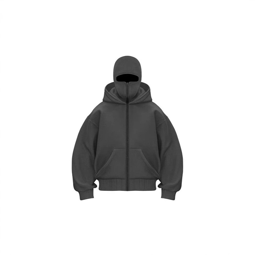 Double Layer Hooded Zipper Sweatshirt