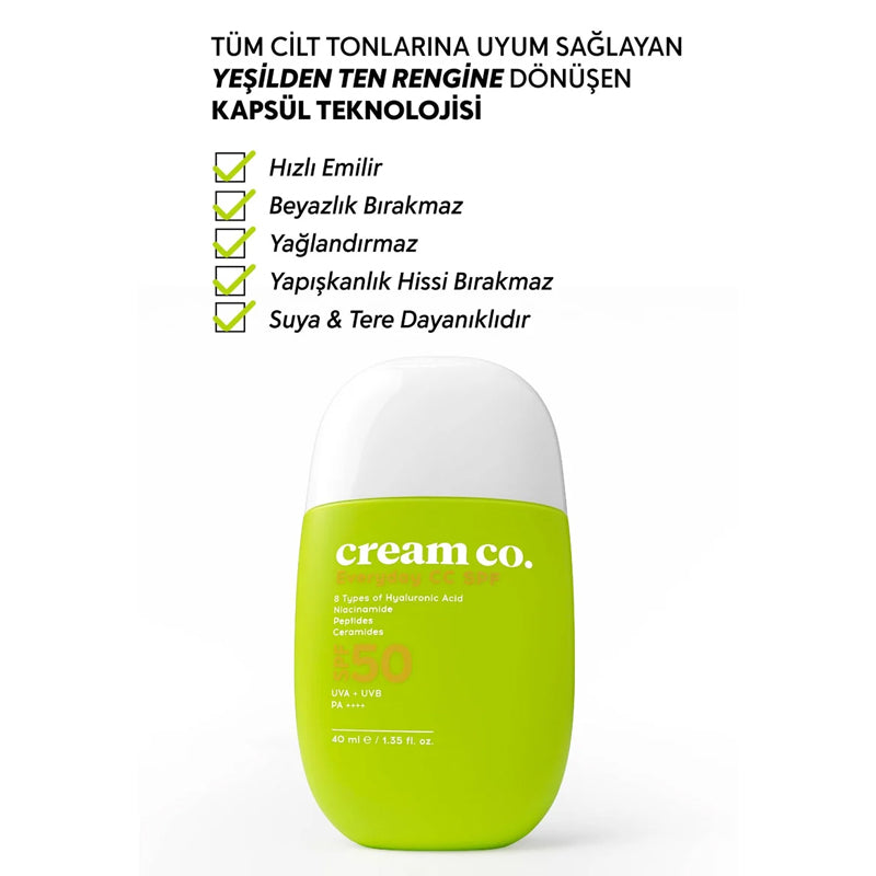 Cream Co. Everyday CC SPF 50 Color Correcting Sunscreen 40 ml