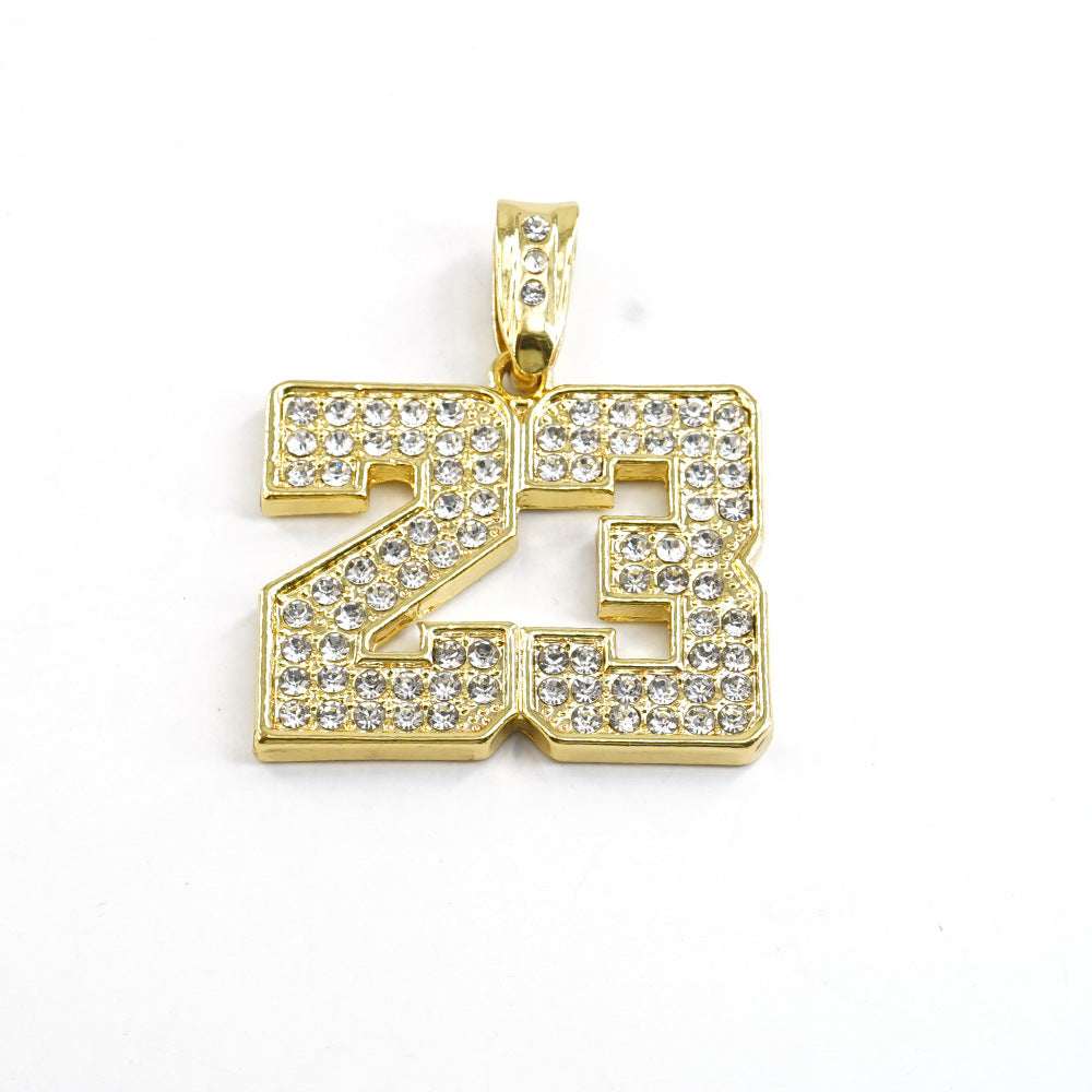 Digital 23 Pendant Necklace Hip Hop Alloy Jewelry