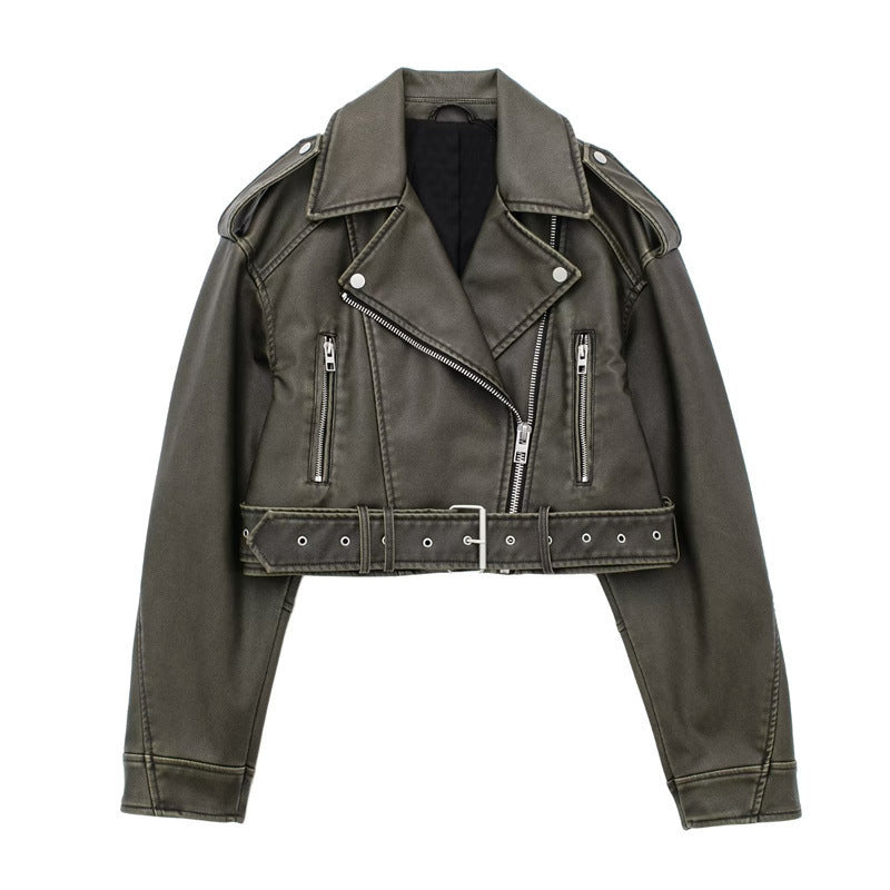 Turn-down collar loose-fitting coat