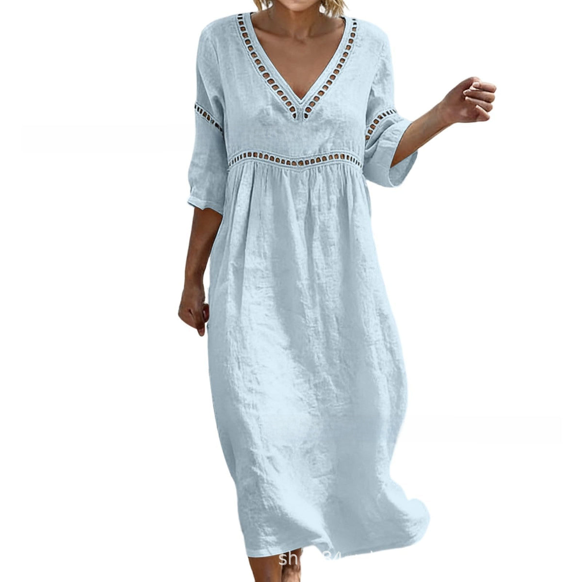 Women Summer Bohemian Lantern Sleeve Long Dress