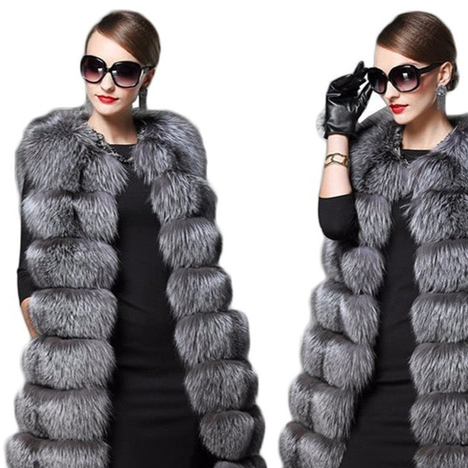 Silver Fox Imitation Fur Vest