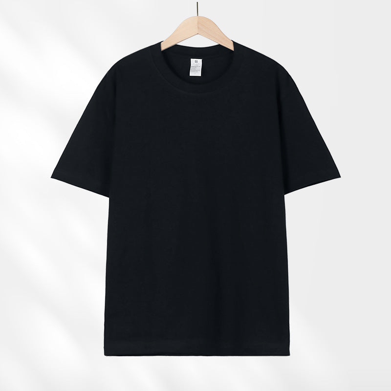 All-Match Crewneck Shoulder Top Solid Color Half-Sleeve