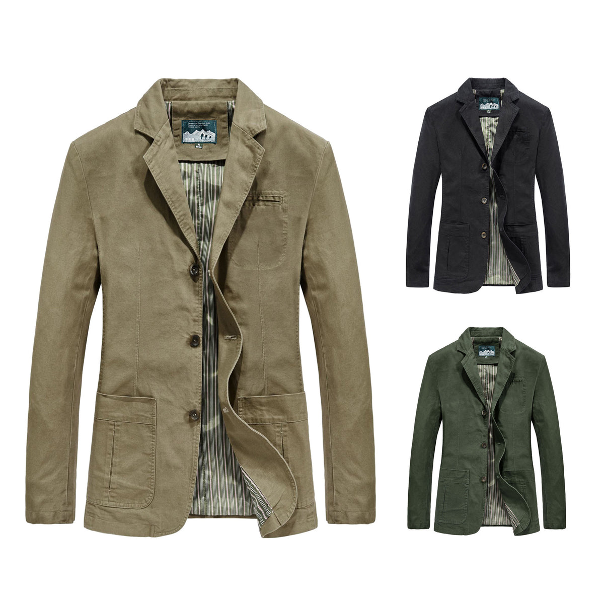 Classic Lapel Cotton Jacket for Men