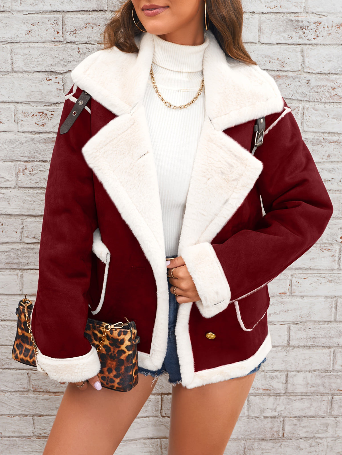 Autumn Winter Fashion Lapel Plush Jacket Fur Coat