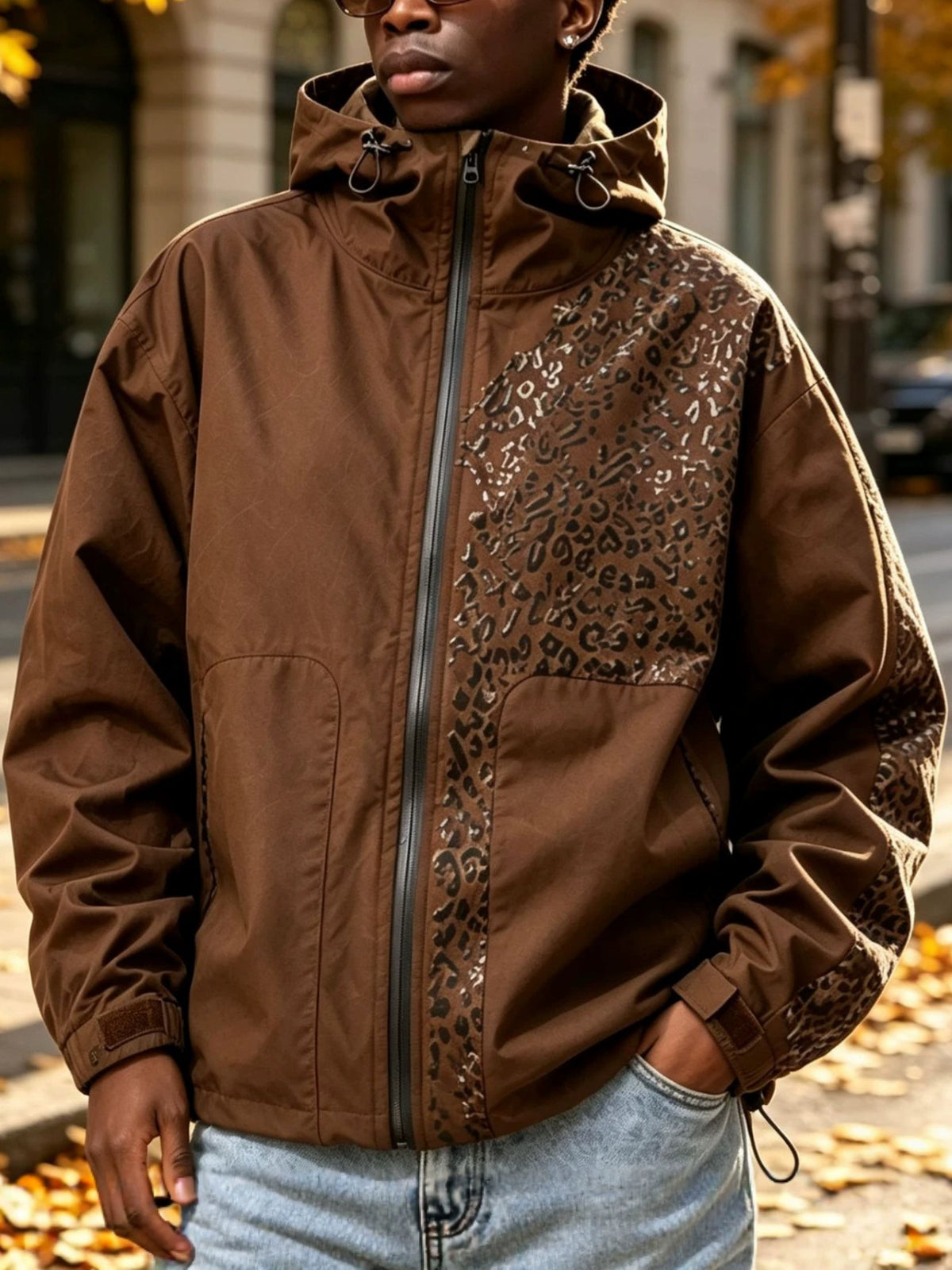 Color Changing Leopard Print Windbreaker