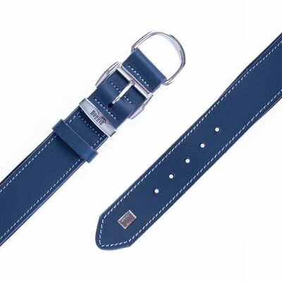 Doggie Royal Blue Comfort Leather Dog Collar 47-55cm