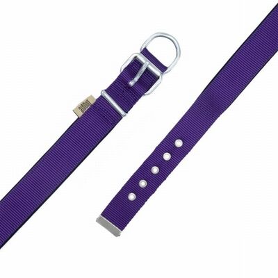 Doggie Comfort Woven Purple Dog Collar for Large Breeds 47-55cm
