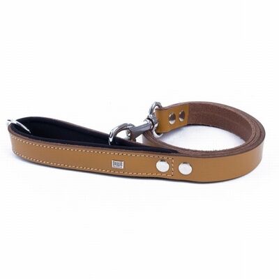 Doggie Comfort Classic Leather Dog Leash Camel 3x100 cm