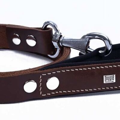Doggie Comfort Classic Leather Dog Leash Brown 2.5x120 cm