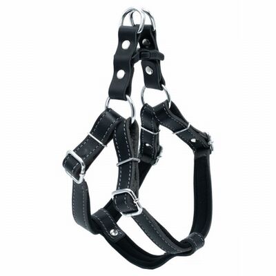 Doggie Ronin Black Leather Dog Harness Comfort Fit 1.5x35-40cm