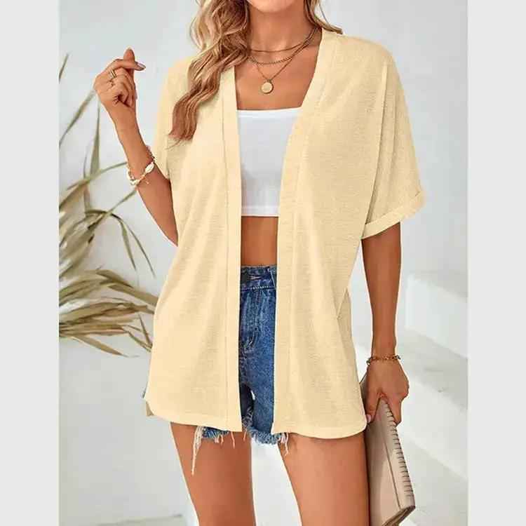 New Womens Casual Solid-color Tunic Blouse