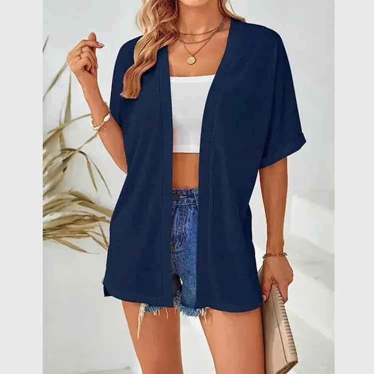 New Womens Casual Solid-color Tunic Blouse