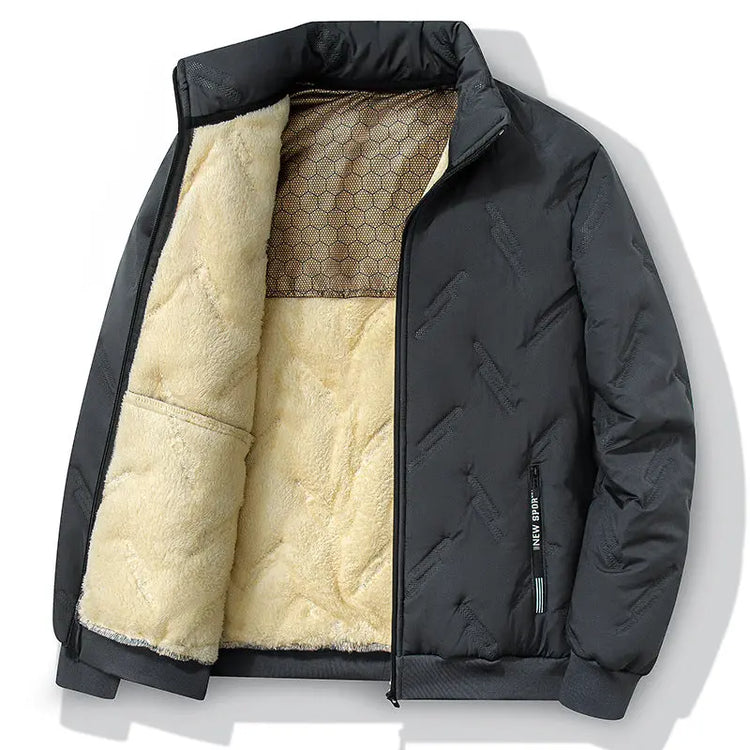 Black graphene-design cotton coat, men&