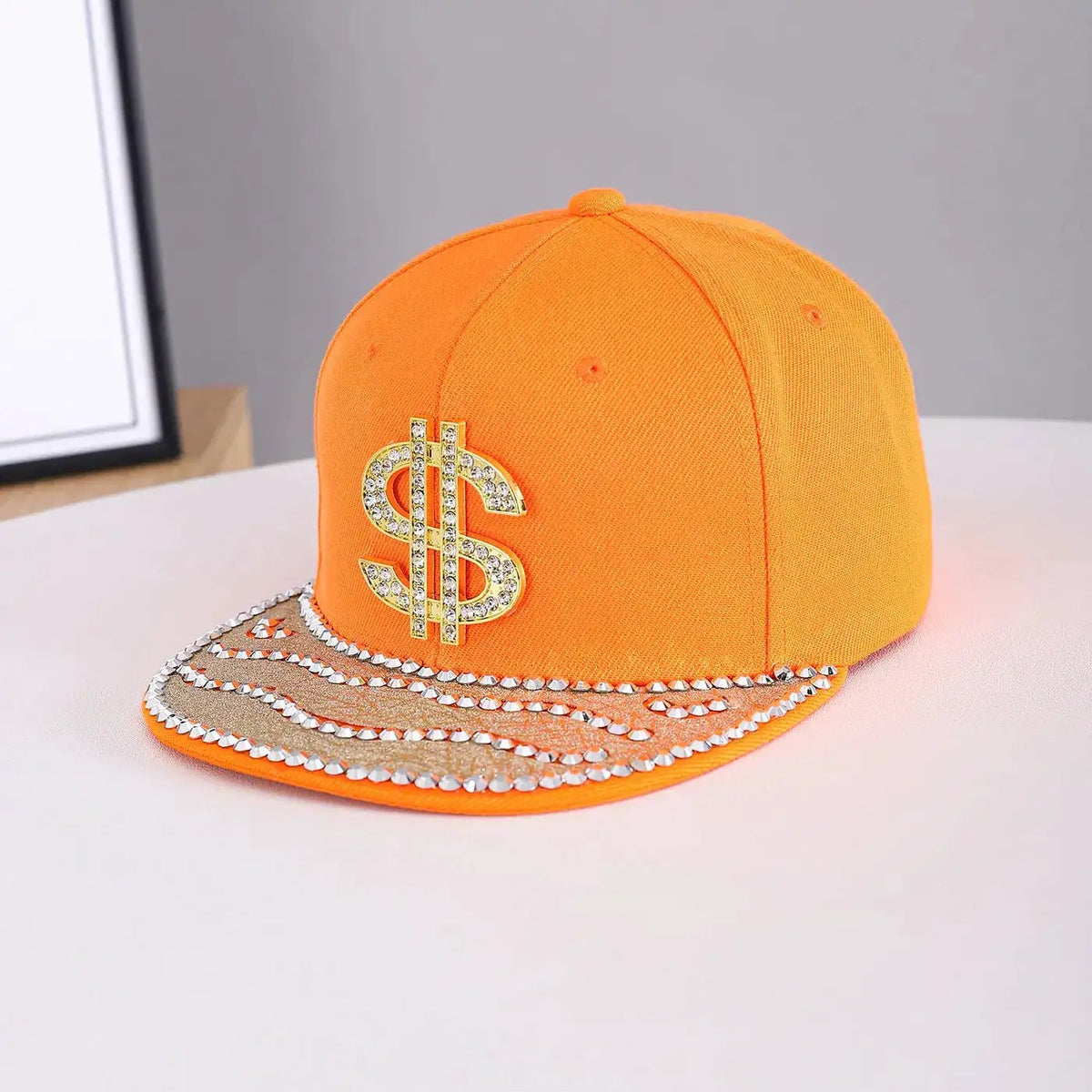 Suitable For Both Men And Women, This Metal Stud Jewelry Features A Wave-shaped Set Of Diamonds. The Hat Has A Flat Brim And Is Perfect For Individualized Outfits. by Dropshipman