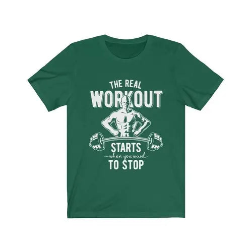 Navy XL T-shirt from The Real Workout collection by Dropshipman, featuring a comfortable fit and bold graphic design.