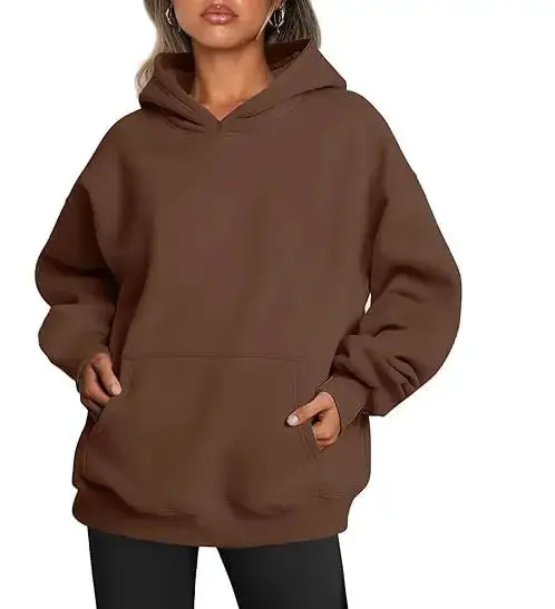 2026 New Arrival Womens Solid Color HoodieFashion Loose Casual Athletic Sweatshirt For Ladies by Dropshipman